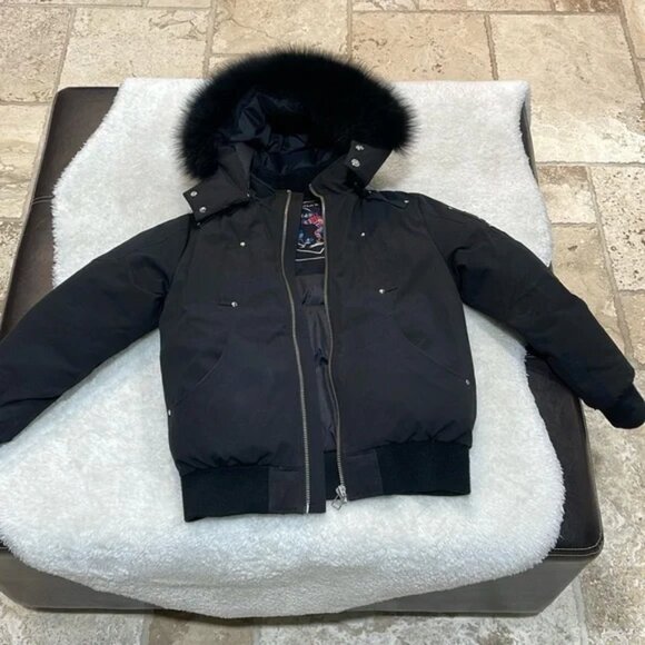Moose Knuckles Originals Shearling Ballistic Bomber Jacket Kids - Picture 3 of 9